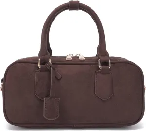 JOLLQUE Suede Crossbody Bag for Women,Spring Summer Luxury Handbags Purse,Fashion Small Designer Shoulder Bag