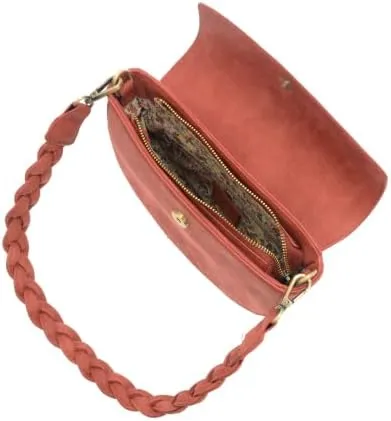 Joy Susan Womens Fashion Purse Luna Crescent Crossbody Handbag with Braided Strap