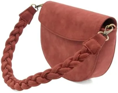Joy Susan Womens Fashion Purse Luna Crescent Crossbody Handbag with Braided Strap