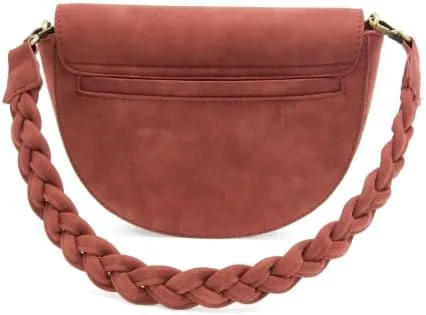 Joy Susan Womens Fashion Purse Luna Crescent Crossbody Handbag with Braided Strap
