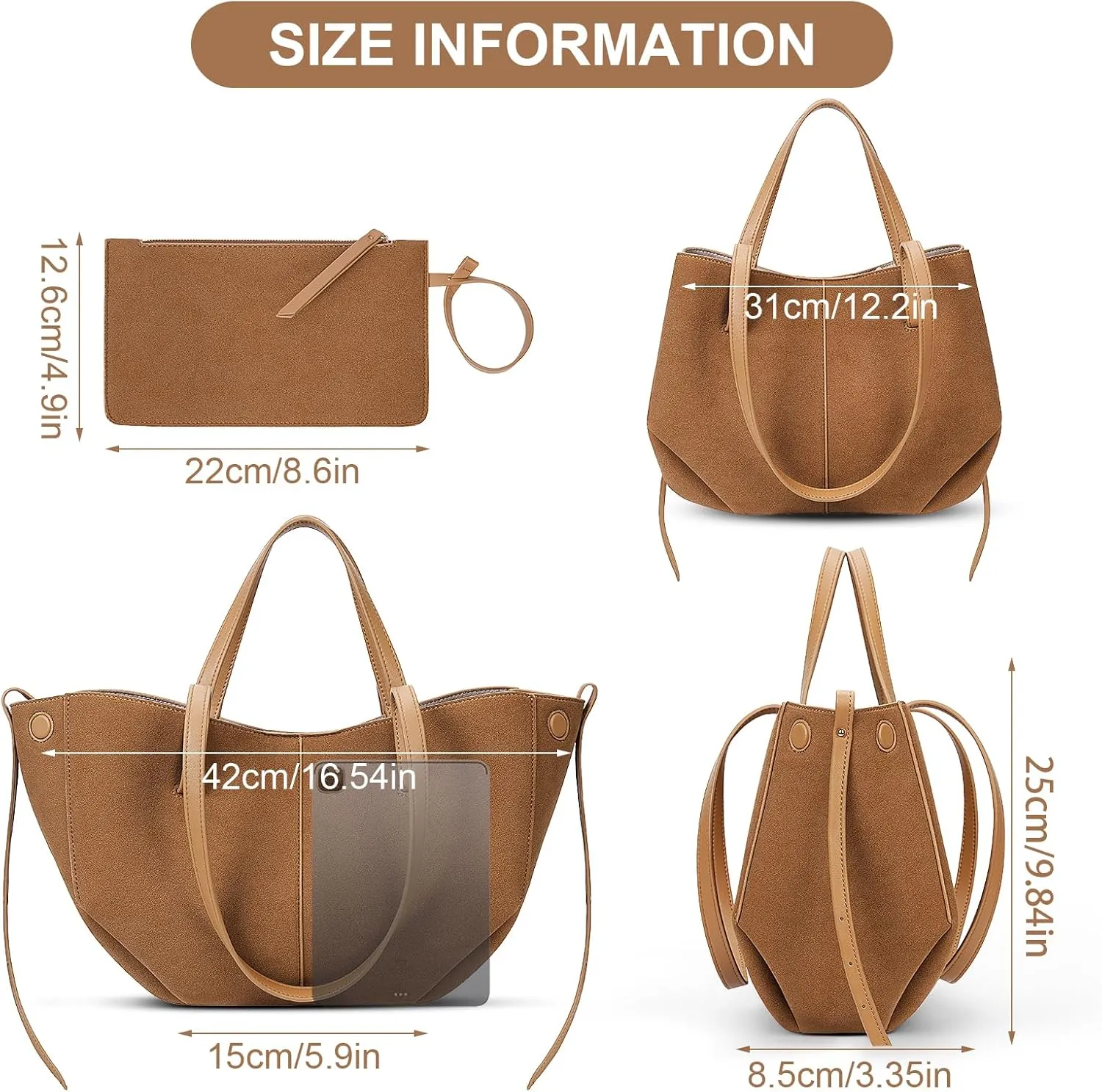 Juoxeepy Work Bag Faux Leather Tote Bag for Women Trendy Handbag Purse Fall Shoulder Bag with Magnetic Closure