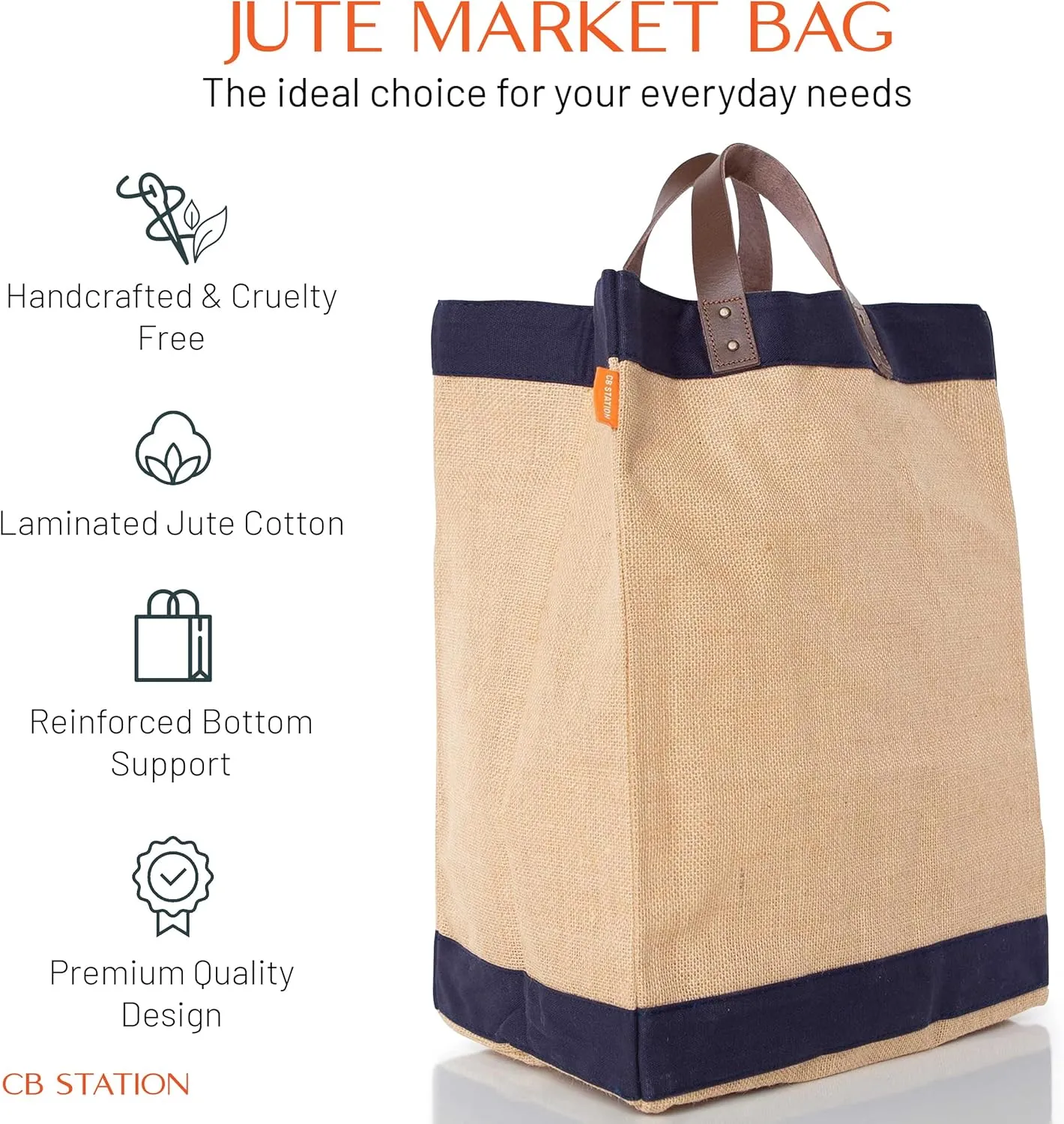 Jute Market Shopping Bag with Leather Handle - Shopping, Wedding, Party Gift Bags