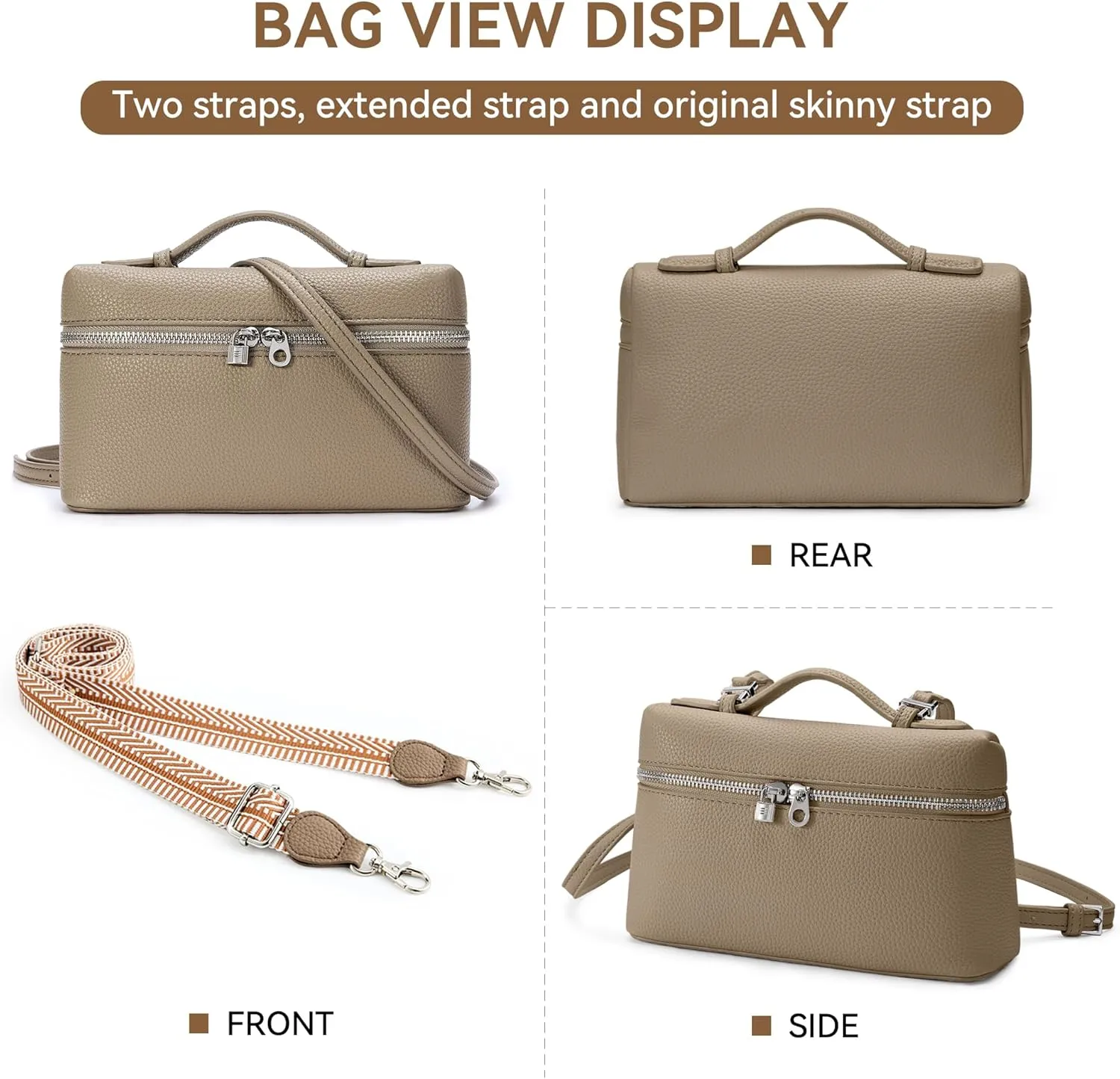 KALIDI Crossbody Bag for Women Small Top-Handle Pouch Designer Shoulder Handbag Quiet Luxury Leather Trendy Purse