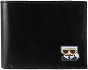 Karl Lagerfeld Paris Men's Leather Billfold, Black, One Size