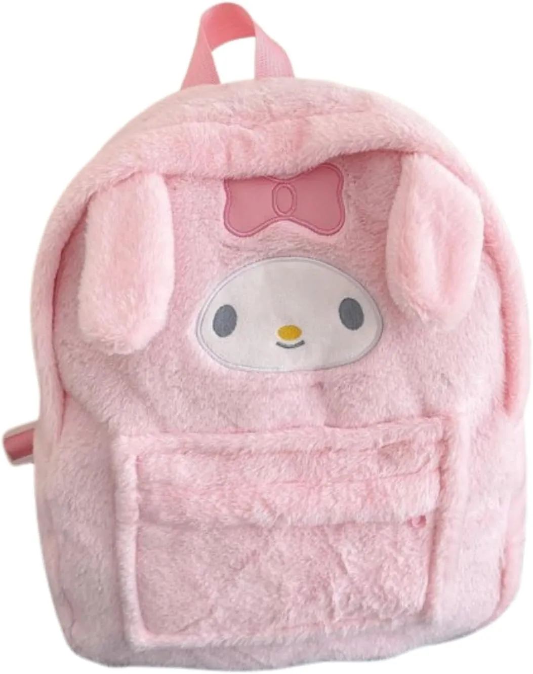 Kawaii Fuzzy Backpack Daypack, Cute Y2K Fluffy Animals Design Chic Cartoon Furry Daypack Bookbag Daily Shoulder Bag (Pink)