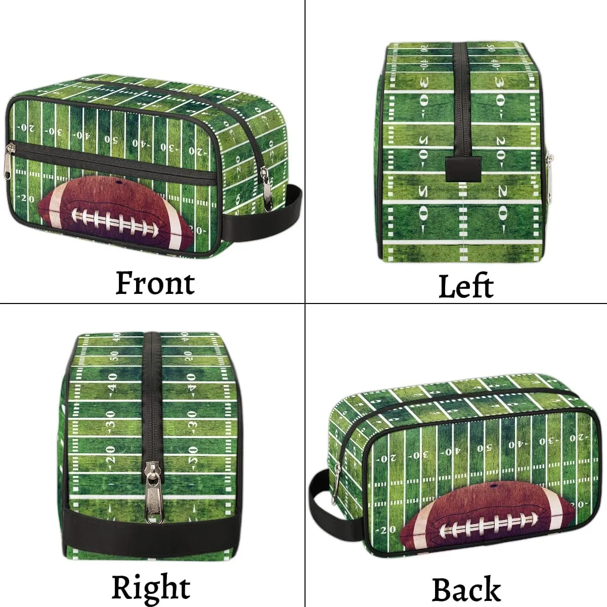 Kids Travel Toiletry Bag for Boys, Waterproof Hanging Dopp Kit Football Sports Wash Bag with Large Capacity for Travel, Sports, Shower