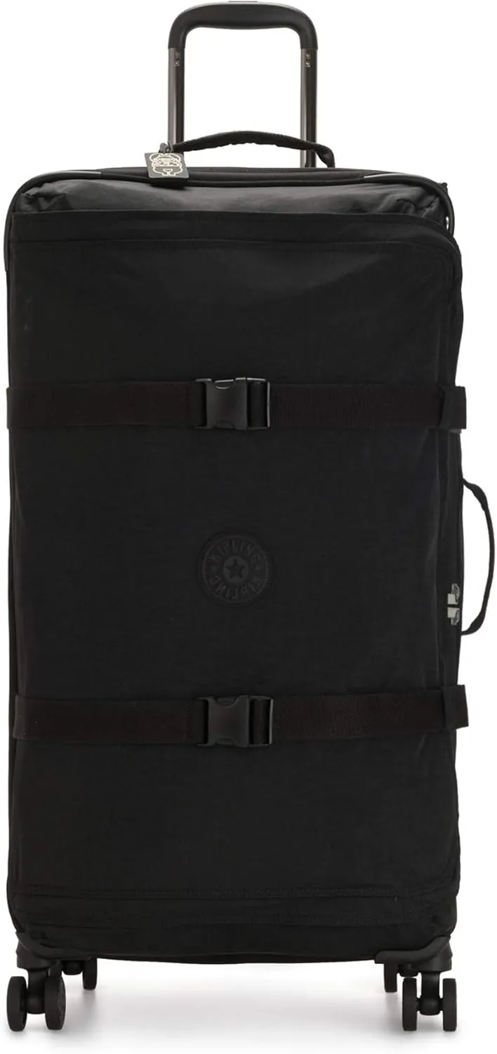 Kipling Spontaneous Softside Spinner Wheel Luggage, Integrated TSA Accepted Lock, Black Noir, Checked-Large,KI4193