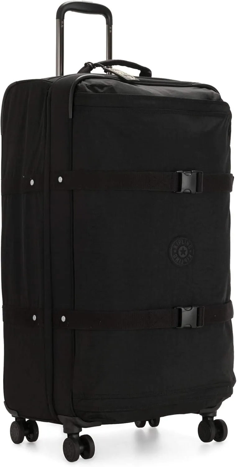 Kipling Spontaneous Softside Spinner Wheel Luggage, Integrated TSA Accepted Lock, Black Noir, Checked-Large,KI4193