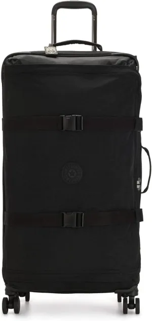 Kipling Spontaneous Softside Spinner Wheel Luggage, Integrated TSA Accepted Lock, Black Noir, Checked-Large,KI4193