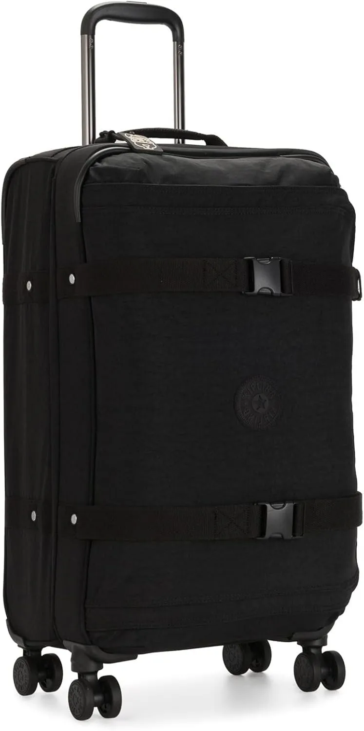 Kipling Spontaneous Softside Spinner Wheel Luggage, Integrated TSA Accepted Lock, Black Noir, Checked-Medium 26,KI6918