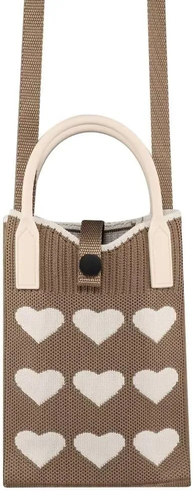 Knitted Lightweight Small Crossbody bags Cell Phone Purses Travel Pouch Shoulder Bag for Women