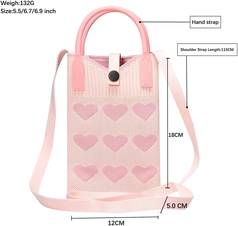 Knitted Lightweight Small Crossbody bags Cell Phone Purses Travel Pouch Shoulder Bag for Women