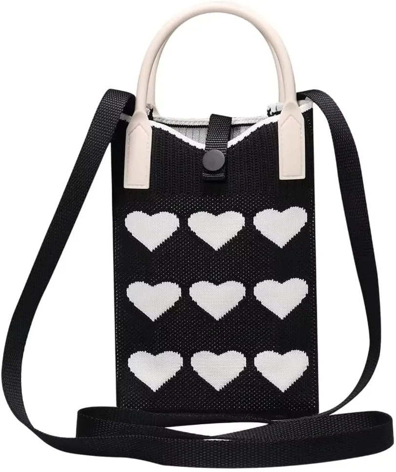 Knitted Lightweight Small Crossbody bags Cell Phone Purses Travel Pouch Shoulder Bag for Women
