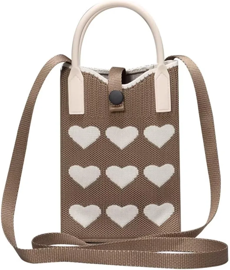 Knitted Lightweight Small Crossbody bags Cell Phone Purses Travel Pouch Shoulder Bag for Women