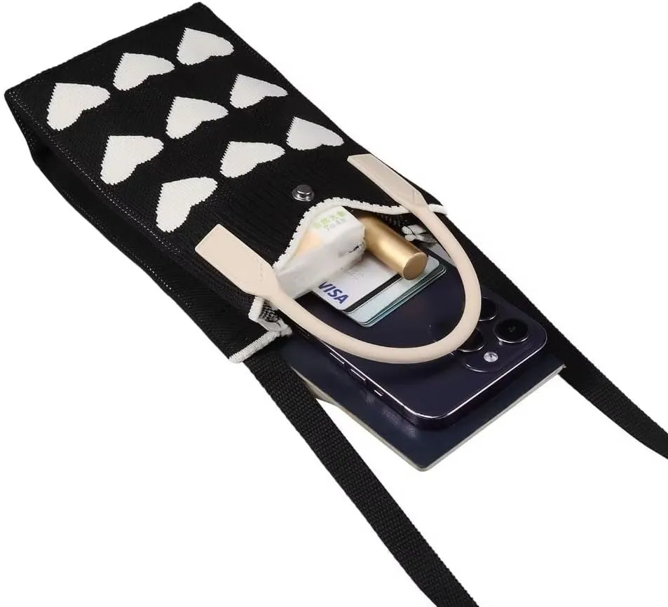 Knitted Lightweight Small Crossbody bags Cell Phone Purses Travel Pouch Shoulder Bag for Women
