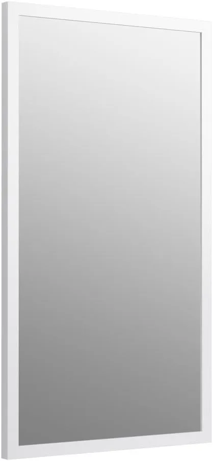 KOHLER 99664-1WA Jacquard 34.5-Inch x 19.5-Inch Rectangular Framed Mirror, Linen White