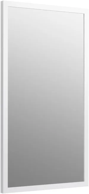 KOHLER 99664-1WA Jacquard 34.5-Inch x 19.5-Inch Rectangular Framed Mirror, Linen White