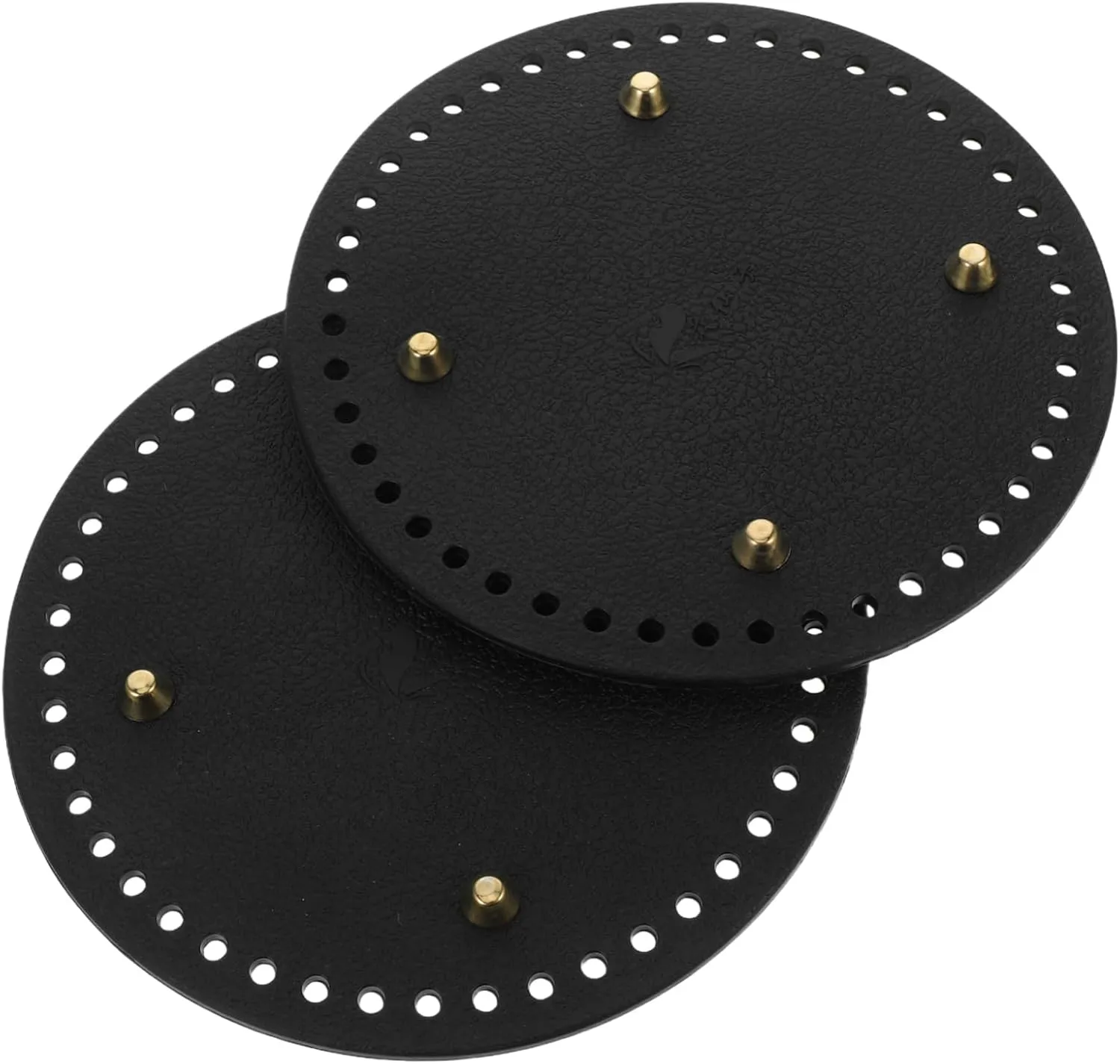 KONTONTY 2pcs Faux Leather Bag Bottom Base for Handmade Crochet Bags Shoulder Tote Backpack Durable with Holes and Fixed Nails Design for DIY Projects