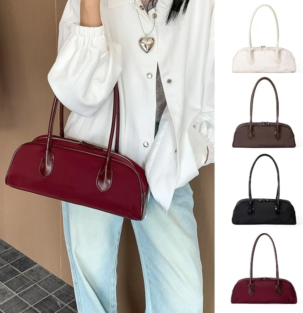 Korean Inspired Nylon Shoulder Bag For Everyday Use Lightweight Handbag Armpit Bags Casual Underarm Purse