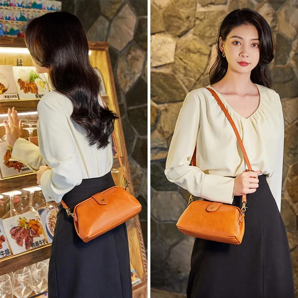 Langrents Retro Handbags Vintage Doctors Bag,Leather Retro Handmade Bag, Purse for Women,Women's Shoulder Bag