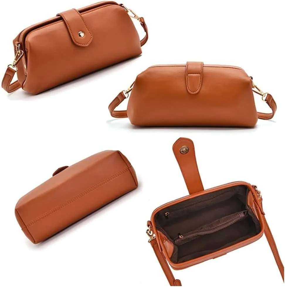 Langrents Retro Handbags Vintage Doctors Bag,Leather Retro Handmade Bag, Purse for Women,Women's Shoulder Bag
