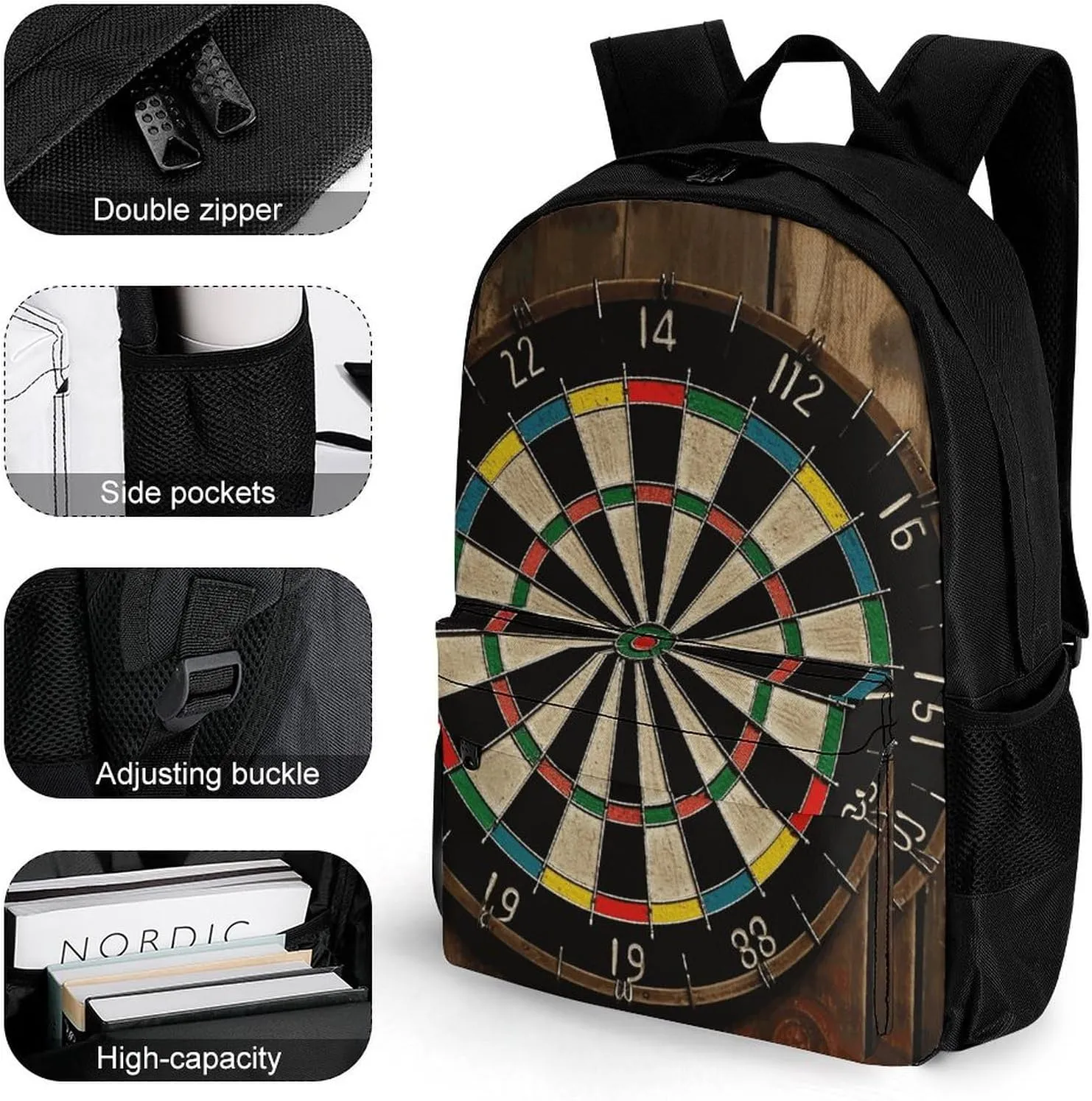 Laptop Backpack for Men Women Lightweight Backpack Dart Board Daypack Rucksack with Compartment Laptop Bag