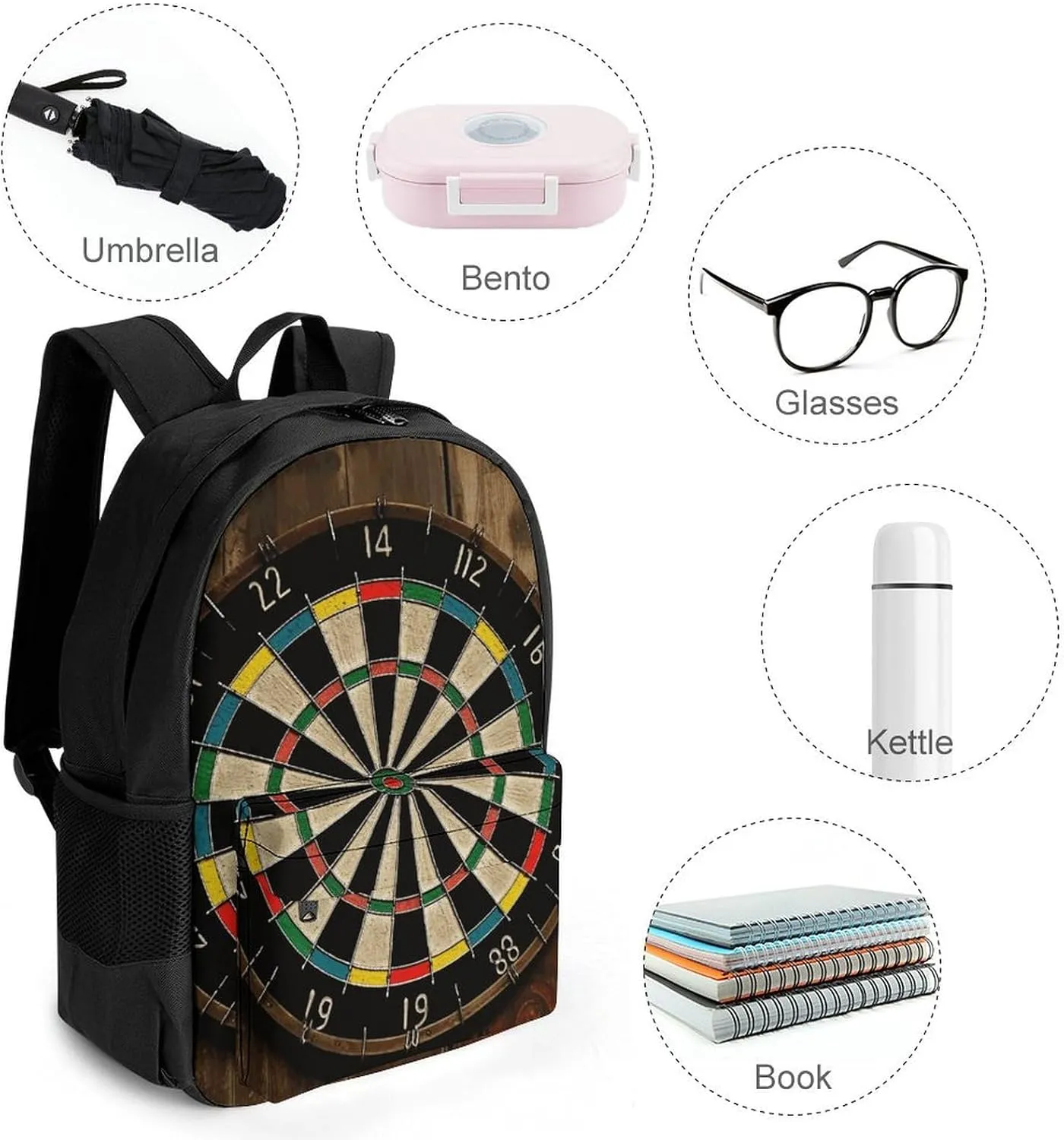 Laptop Backpack for Men Women Lightweight Backpack Dart Board Daypack Rucksack with Compartment Laptop Bag