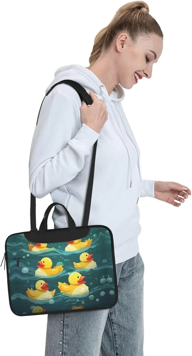Laptop Bag, Rubber Ducks Printed Computer Bag With Shoulder Straps&Handle,Shoulder Messenger Bag For Laptop