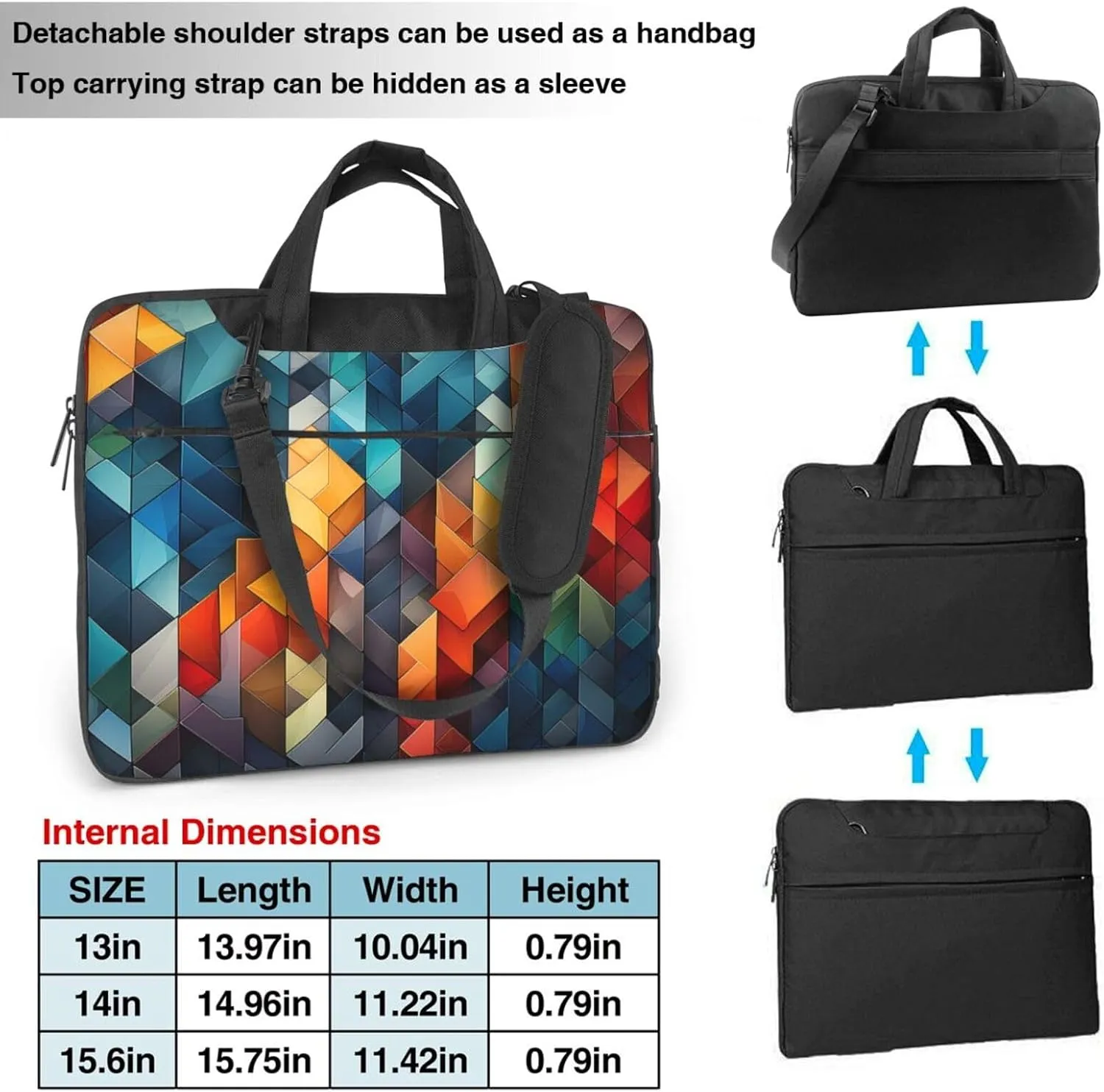 Laptop Sleeve 15.6 inch Sleeve for Women Men Complex Geometric Designs Notebook Shockproof Laptop Case Carrying Case