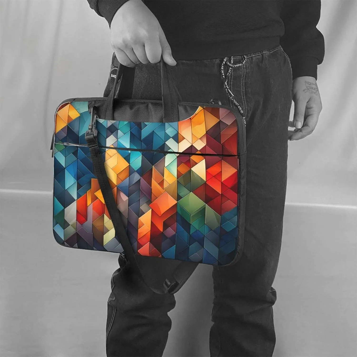 Laptop Sleeve 15.6 inch Sleeve for Women Men Complex Geometric Designs Notebook Shockproof Laptop Case Carrying Case
