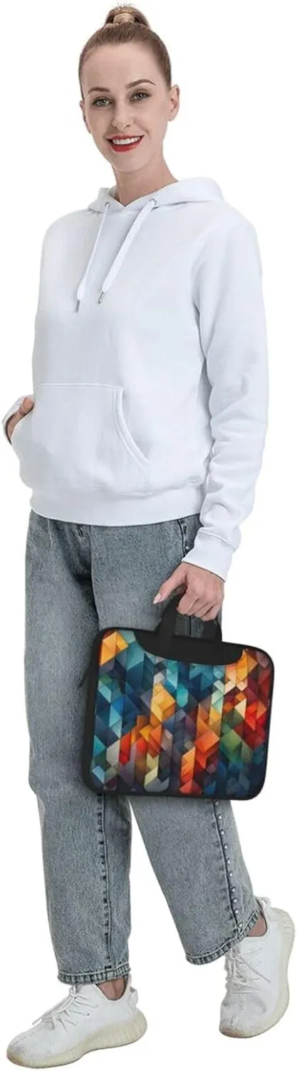 Laptop Sleeve 15.6 inch Sleeve for Women Men Complex Geometric Designs Notebook Shockproof Laptop Case Carrying Case