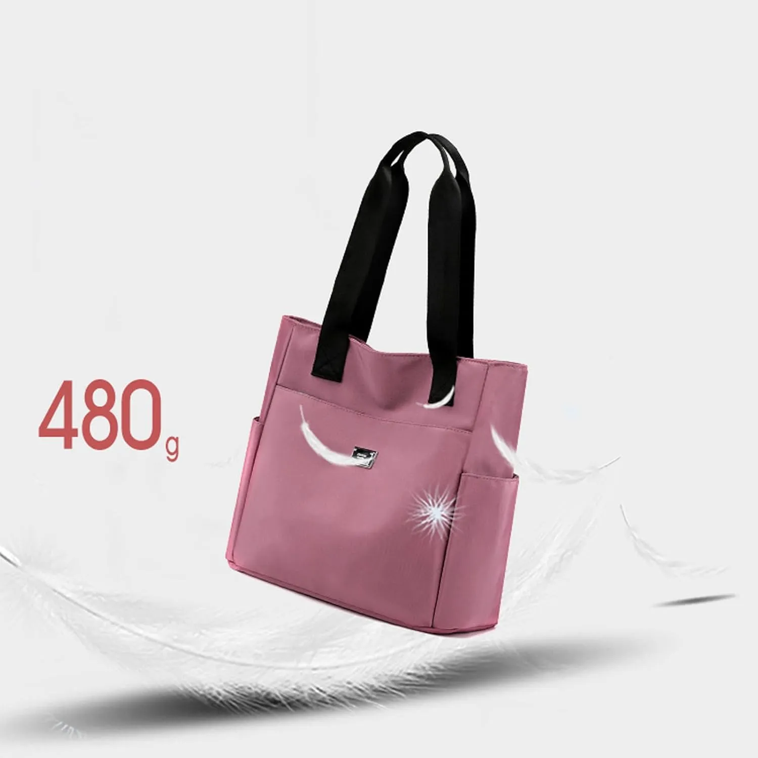 Large Capacity Water Repellent Multi Pocket Nylon Shoulder Bag with Zipper, Nylon Tote Bags Nurse Bag Handbag for Work Travel