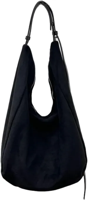 Large Suede Slouchy Tote Bag for Women Shoulder Bag Crescent Crossbody Bag Travel Purse with Adjustable Strap