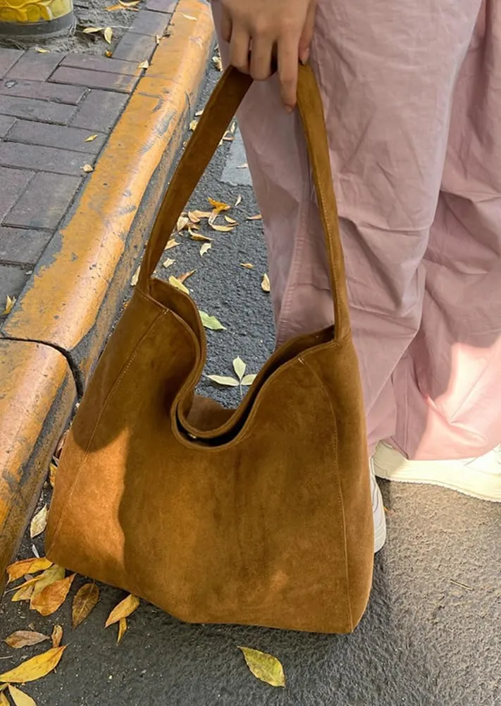 Large Suede Tote Bag For Women Slouchy Shoulder Bags Suede Purses Women’s Satchel Bag Work Handbag Crescent Bag Travel Winter