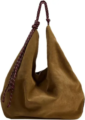 Large Suede Tote Bag Shoulder Bag For Women Simple Slouchy Satchel Crossbody Womens Handbag Work Travel