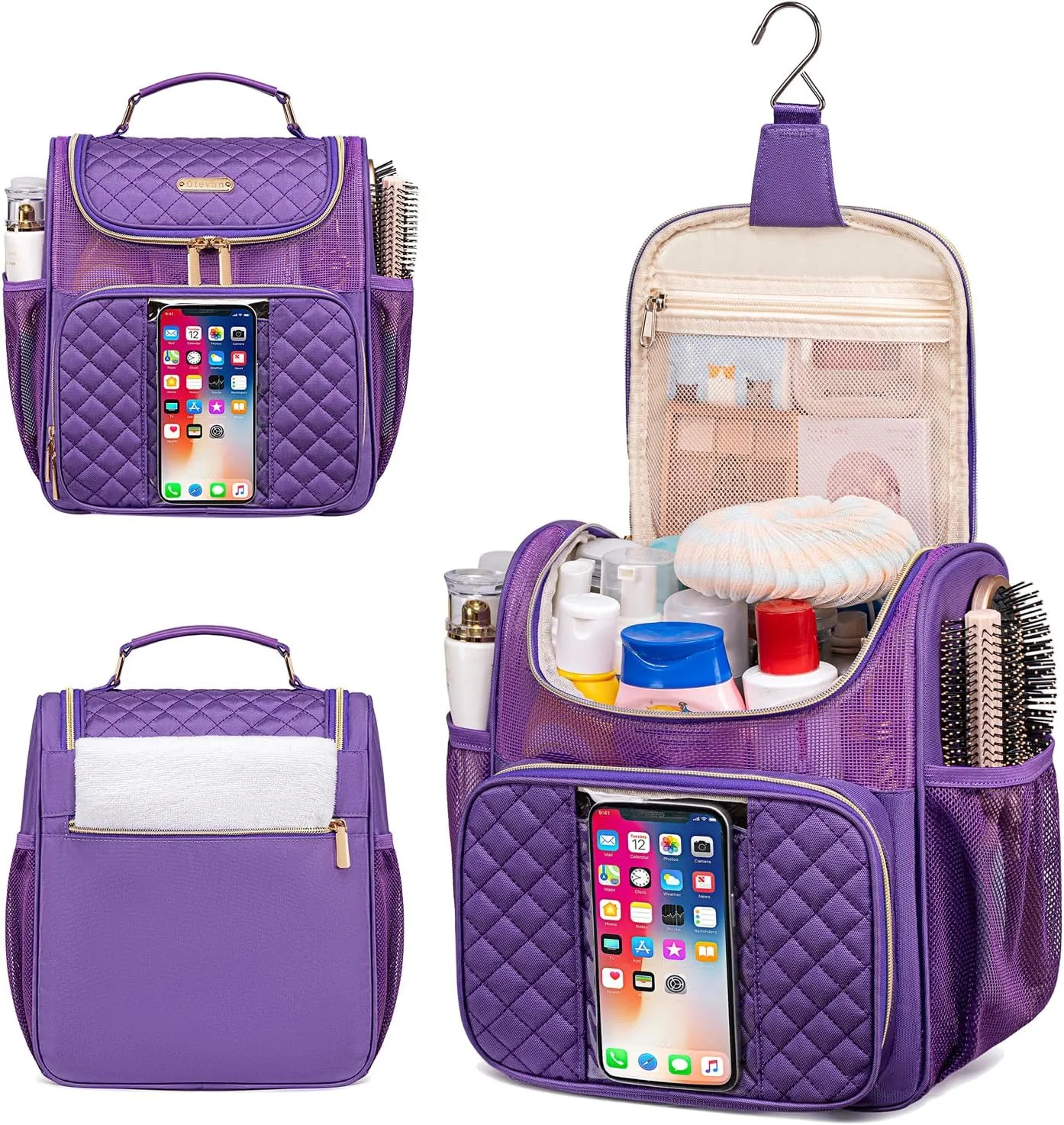 Large Toiletry Bag for Women Men,Portable Shower Caddy For College Dorms,Gym Shower Bag for Women, Quick Dry Hanging Toiletry Bag Bathroom Accessories Bag for Traveling, Camping Essentials