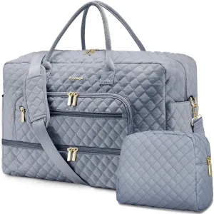 Large Women Travel Duffle Bag, Weekender Bags for Women with Shoe Compartment, Carry on Overnight Bag with Toiletry Bag, Gym Duffel Bag with Wet Pocket, Hospital Bags for Labor and Delivery