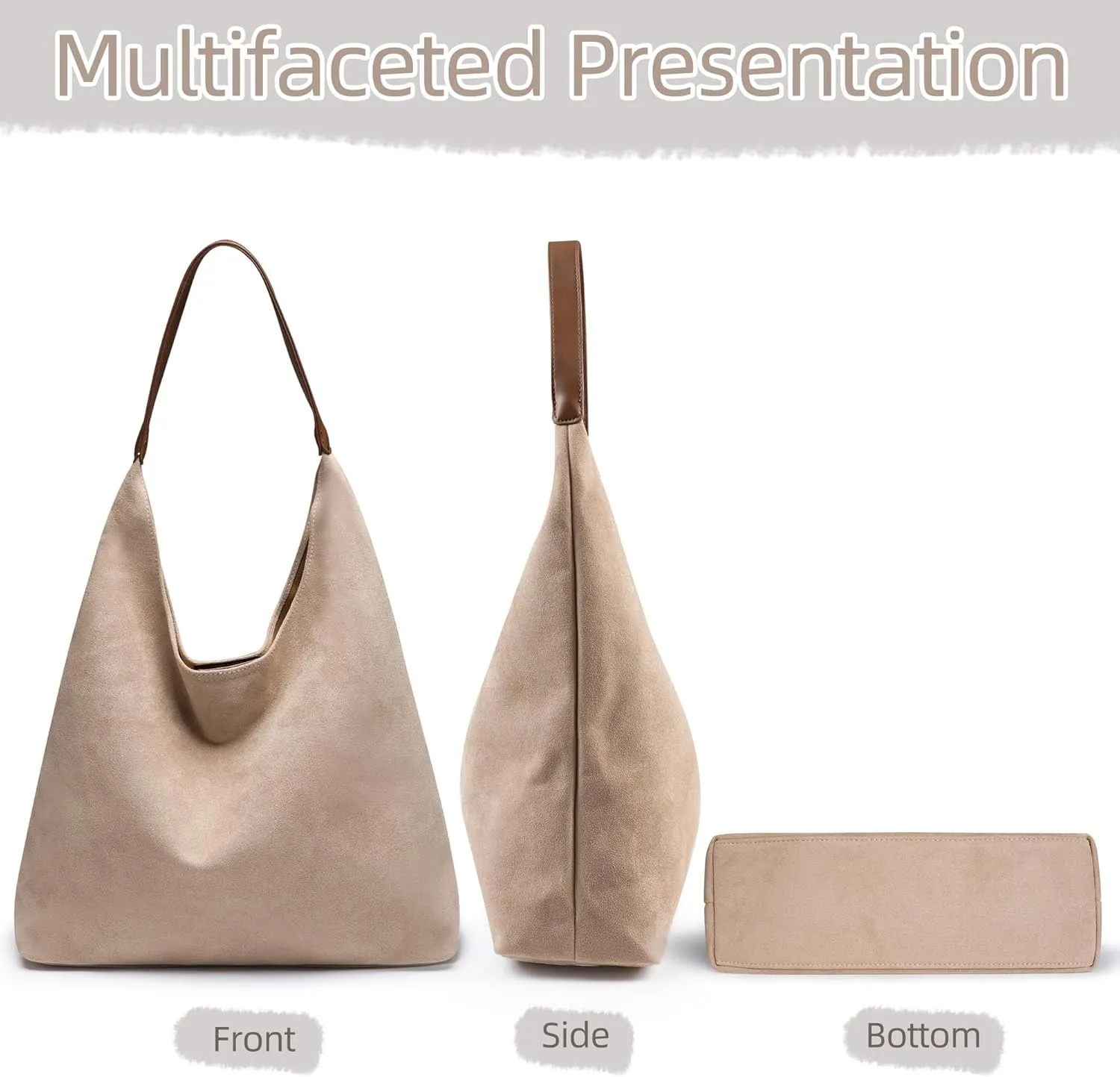 Large Work Tote Bags for Women, 2025 Boho Slouchy Suede Purses Handbags