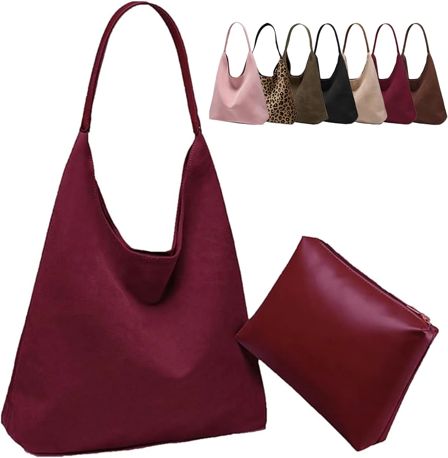 Large Work Tote Bags for Women, 2025 Boho Slouchy Suede Purses Handbags