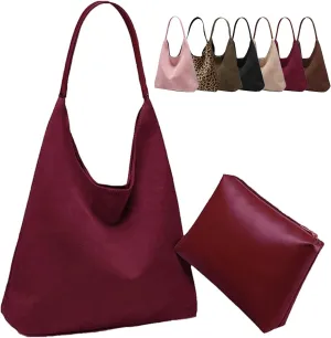 Large Work Tote Bags for Women, 2025 Boho Slouchy Suede Purses Handbags