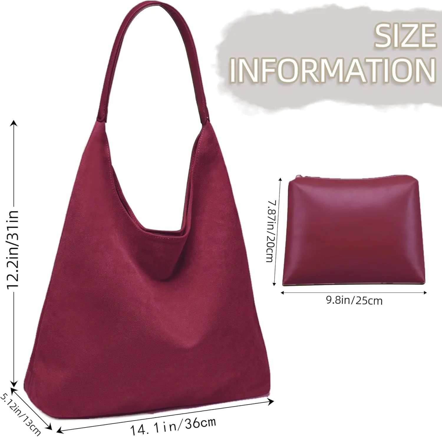 Large Work Tote Bags for Women, 2025 Boho Slouchy Suede Purses Handbags