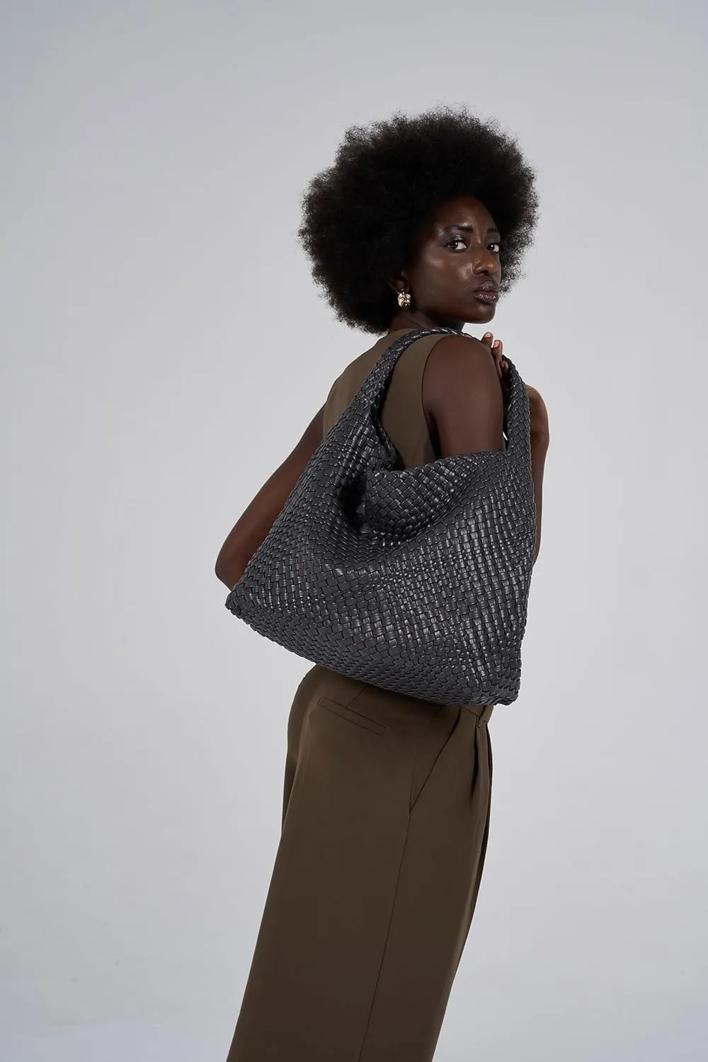 Large Woven Tote Bag for Women Weave Purse Woven Leather Handbag