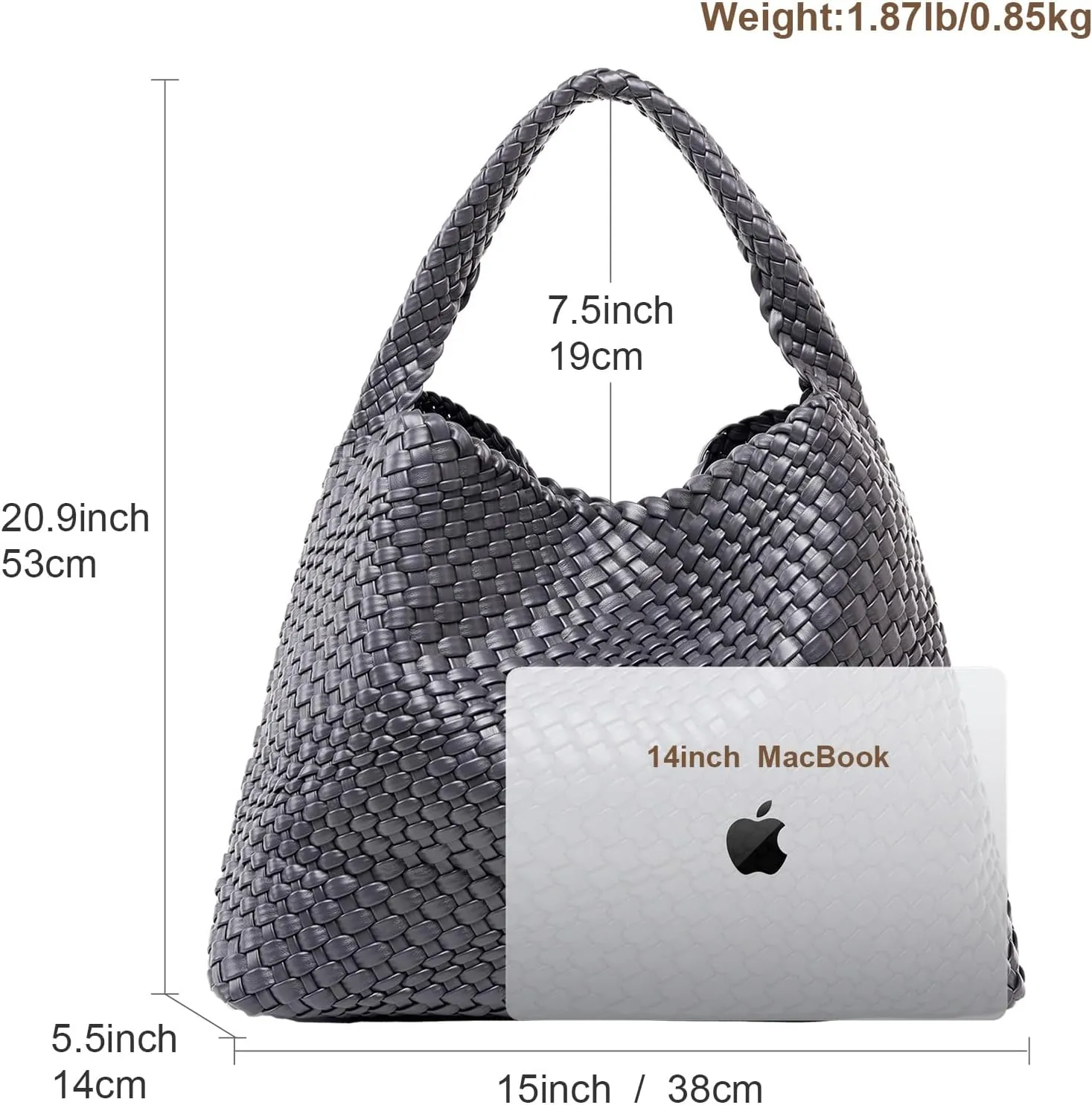 Large Woven Tote Bag for Women Weave Purse Woven Leather Handbag