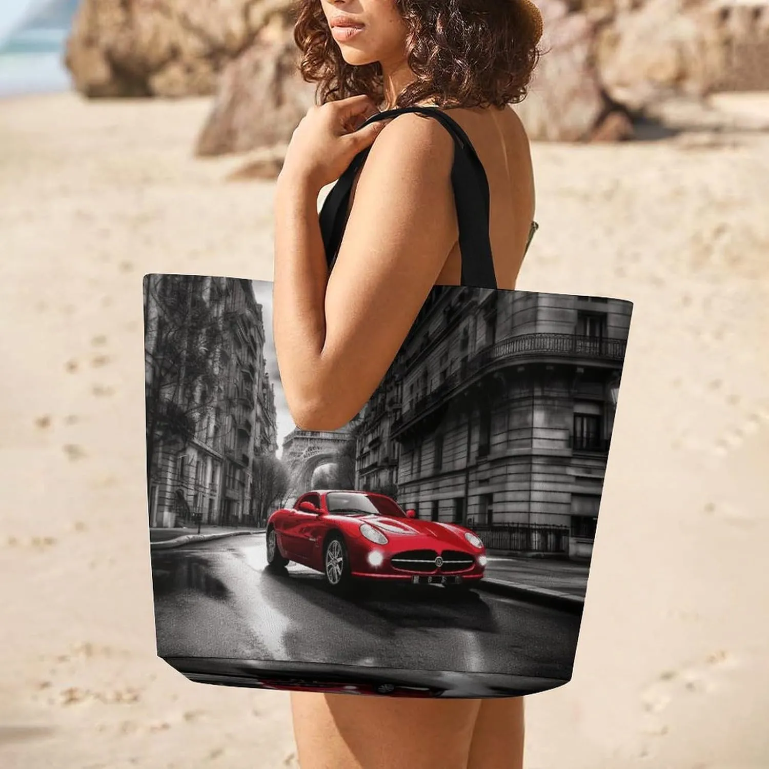 Las Vegas Night Tote Bags, Reusable Grocery Bags, Large Shopping Bag, Shoulder Bag for Women