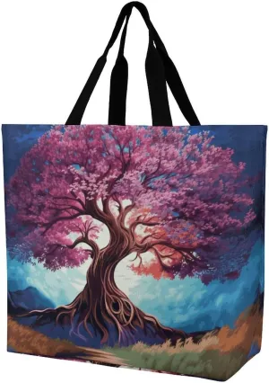 Las Vegas Night Tote Bags, Reusable Grocery Bags, Large Shopping Bag, Shoulder Bag for Women