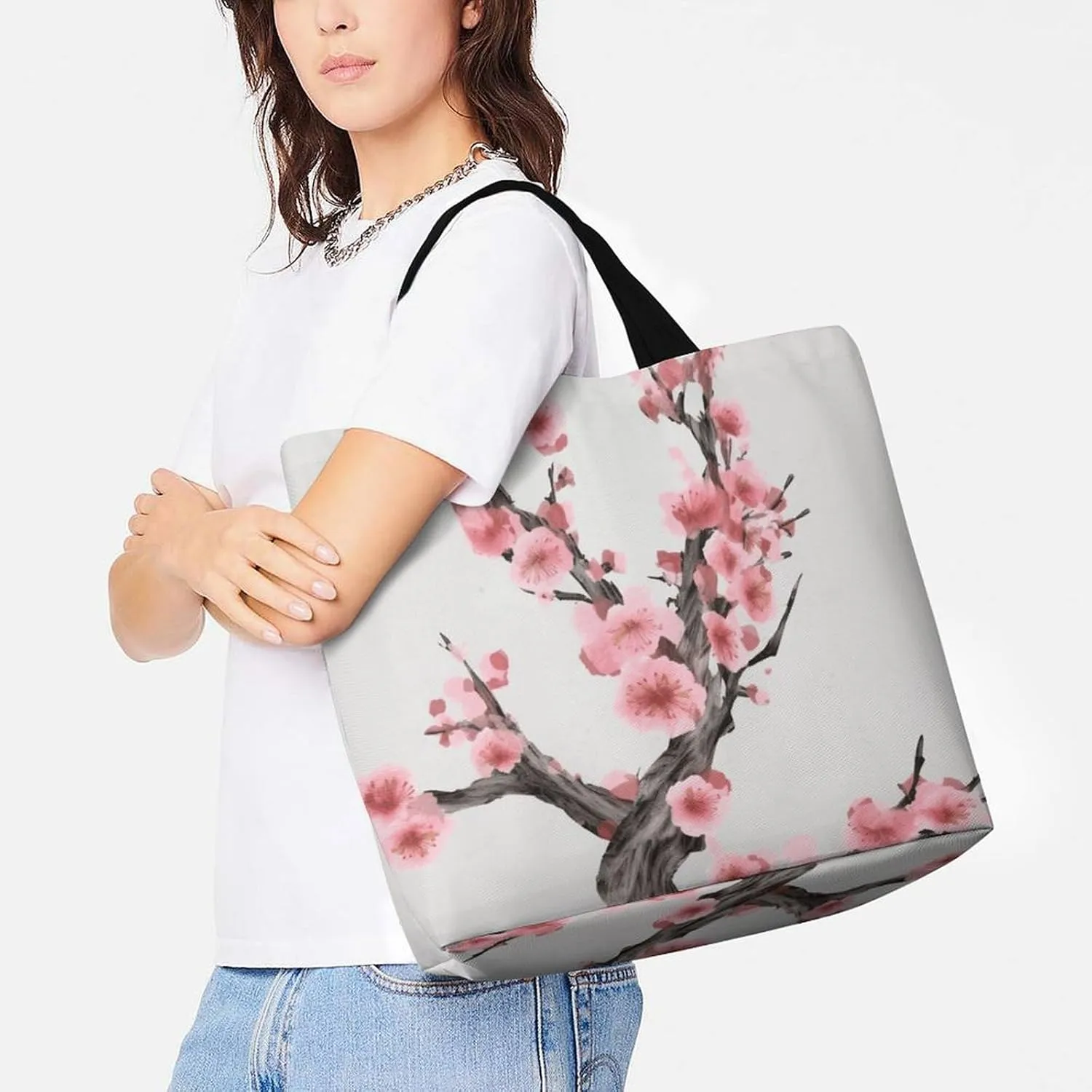 Las Vegas Night Tote Bags, Reusable Grocery Bags, Large Shopping Bag, Shoulder Bag for Women