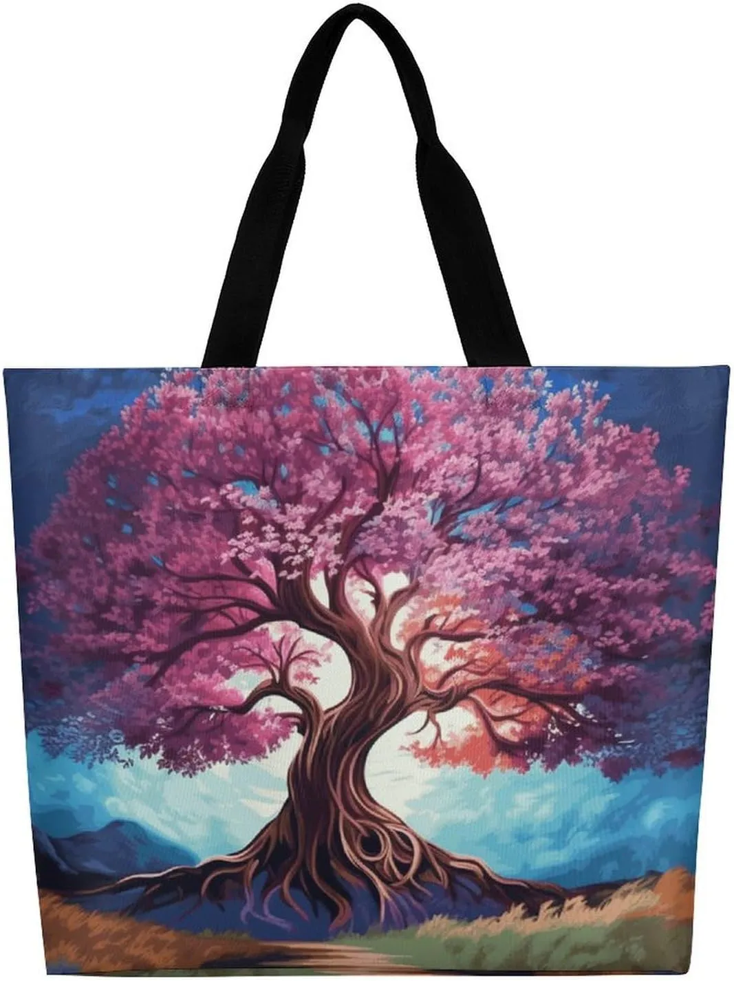 Las Vegas Night Tote Bags, Reusable Grocery Bags, Large Shopping Bag, Shoulder Bag for Women