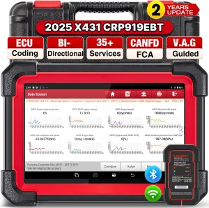 LAUNCH X431 CRP919EBT Elite OBD2 Scanner, 2025 Wireless Bidirectional Scan Tool with ECU Coding, CANFD & DOIP, FCA AutoAuth, 35  Reset Functions, V.A.G Guided, Full System Diagnostic for All Vehicles