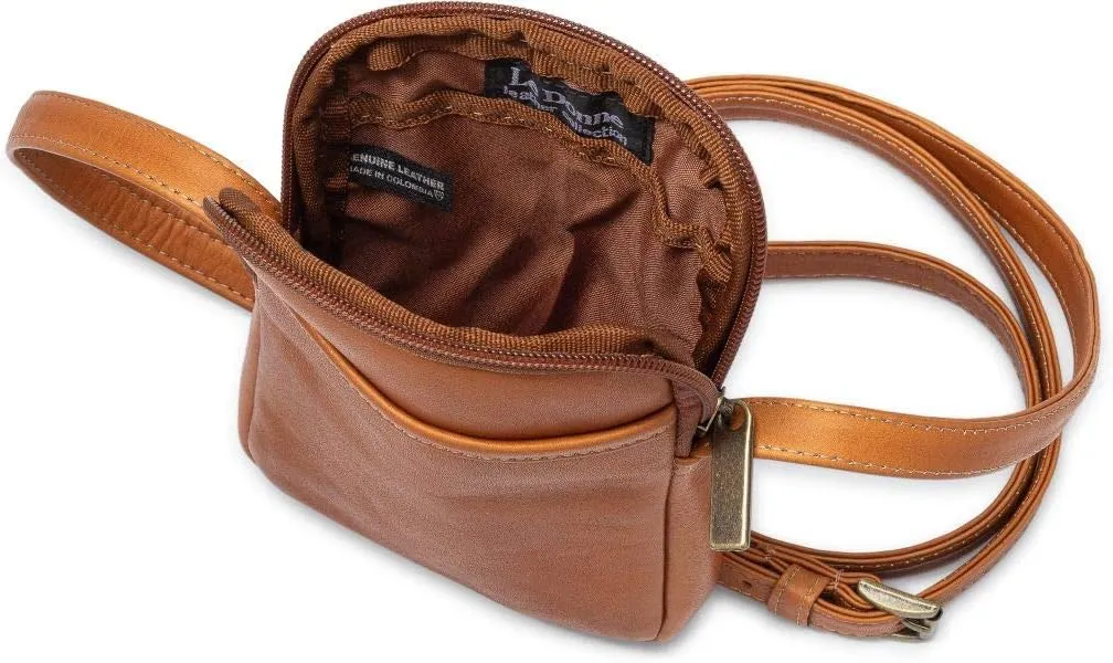 Le Donne Leather Cinder Colombian Leather Smartphone Crossbody, 5” x 7.5” x 1”