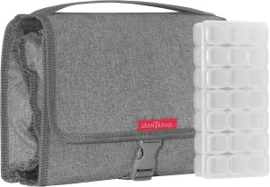 LeanTravel Hanging Toiletry Bag for Travel w/ 5 Pockets & 7 Day Plastic Pill Case Organizer